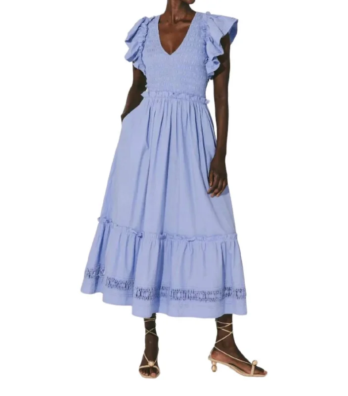 Gladys Ankle Dress In Periwinkle Tiered unclassified dresses