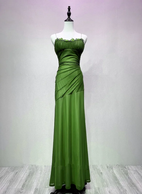 Green Spandex Straps Formal Dress, Green Evening Dress Prom Dress Street style unclassified dresses