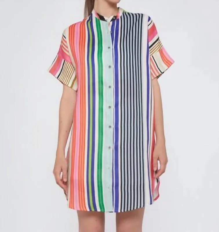 Harper Stripe Linen Dress In Stripe Multicolor Trendy new unclassified dresses