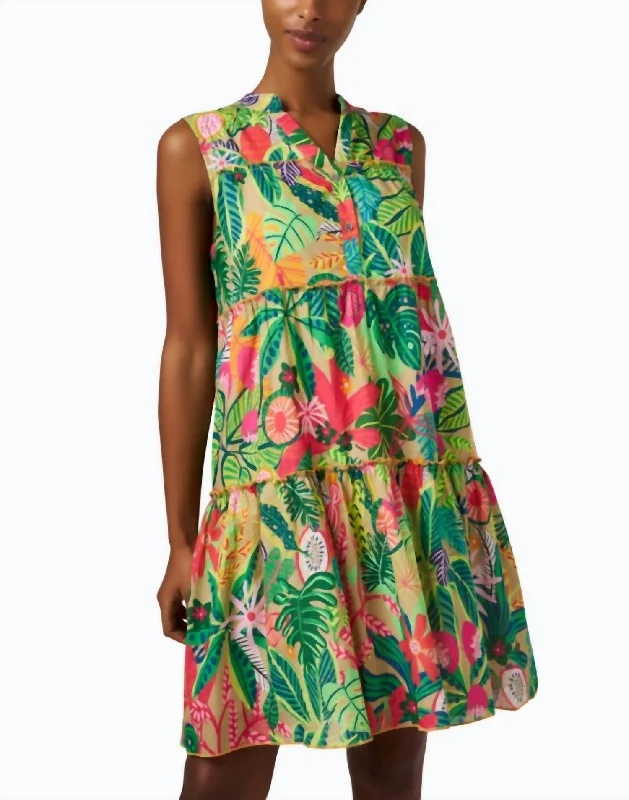 Isa Tropical Print Dress In Tropical Multi Holiday unclassified dresses