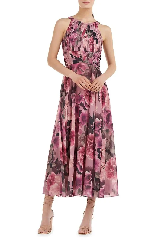 Katalina Tea Length Dress In Wood Rose Casual unclassified dresses