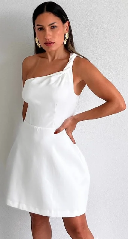 Loveliest Look One-Shoulder Fit & Flare Dress Petite unclassified dresses