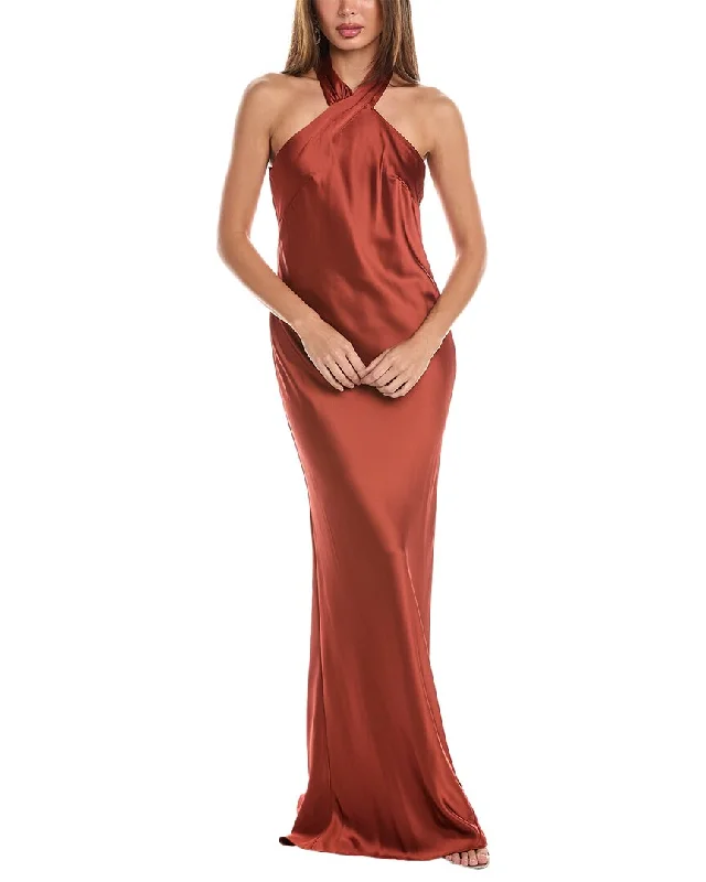 Lovely Satin Halter Gown Long unclassified dresses