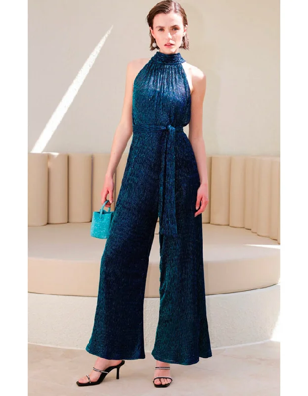 Marble Sky Jumpsuit Turquoise Lurex Wedding guest unclassified dresses