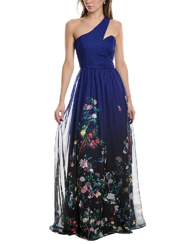 Marchesa Notte One-Shoulder Asymmetrical Gown Engagement unclassified dresses