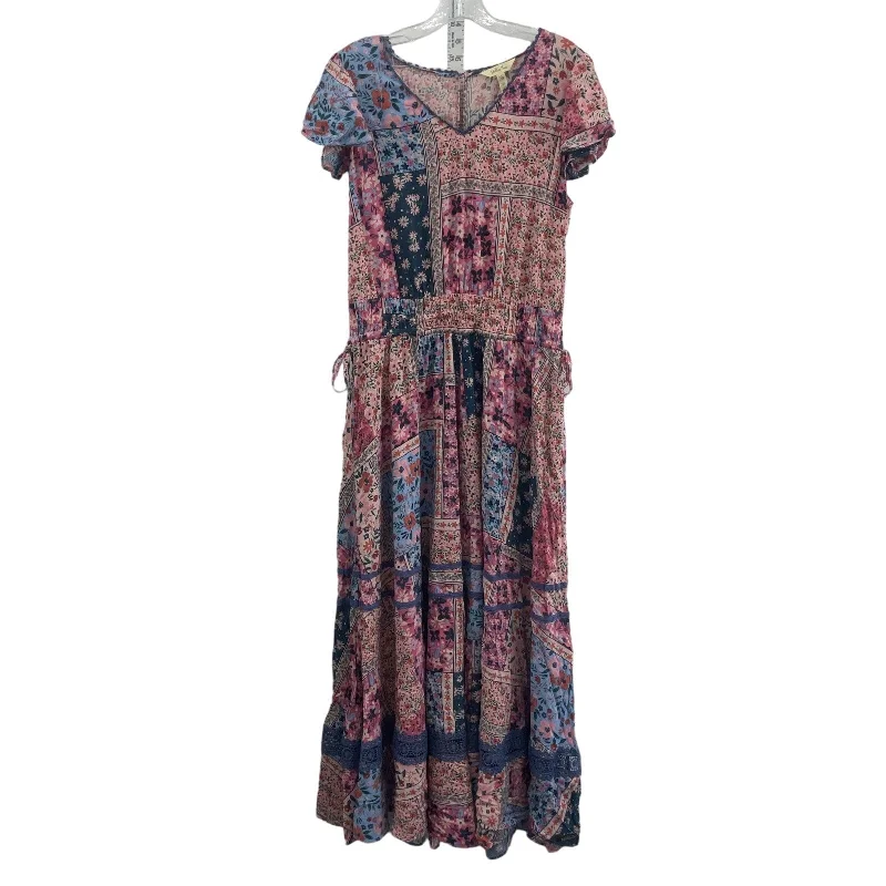 Matilda Jane Pink Blue Bohemian Women's Sundress M Rayon Long Preowned Maxi Skirt Glam