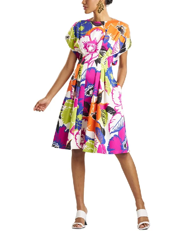 Natori Fit & Flair Pleated Dress Bright color unclassified dresses