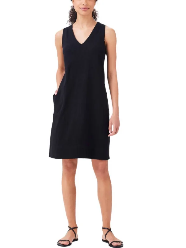 Nzt Sleeveless V-Neck Dress In Black Onyx Chic unclassified dresses