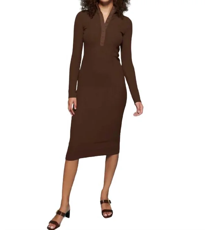 Phoebe Turtleneck Dress In Dark Chocolate Discounted unclassified dresses