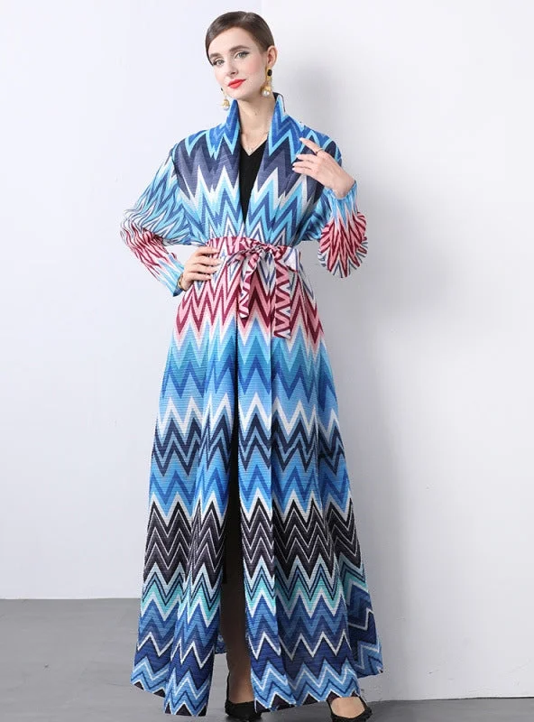 Pleats Loose Large Print Dress Coat Winter unclassified dresses