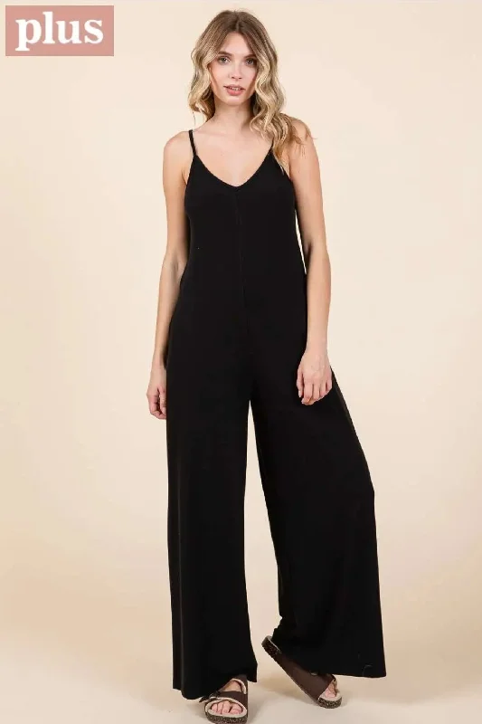 In Store Plus Black Ribbed Jumpsuit (sizes needed) Affordable unclassified dresses