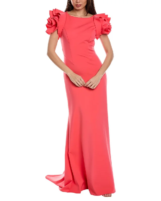 Rene Ruiz Rosette Sleeve Gown Lace unclassified dresses