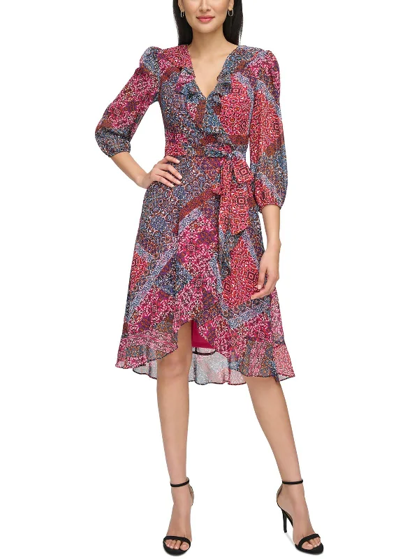 Ruffled Polyester Wrap Dress High-end unclassified dresses