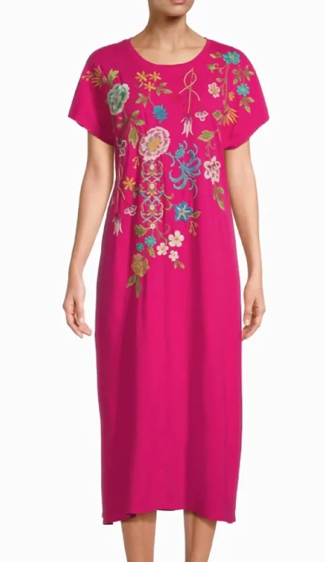 Sheri Relaxed Dress In Vivid Pink Bold pattern unclassified dresses