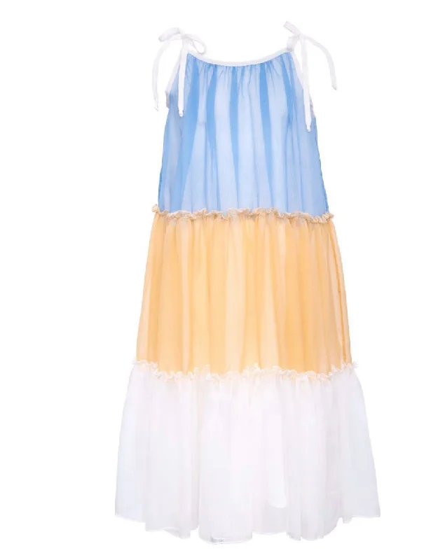 SILK CHIFFON DRESS IRIS WITH STRING Spring unclassified dresses