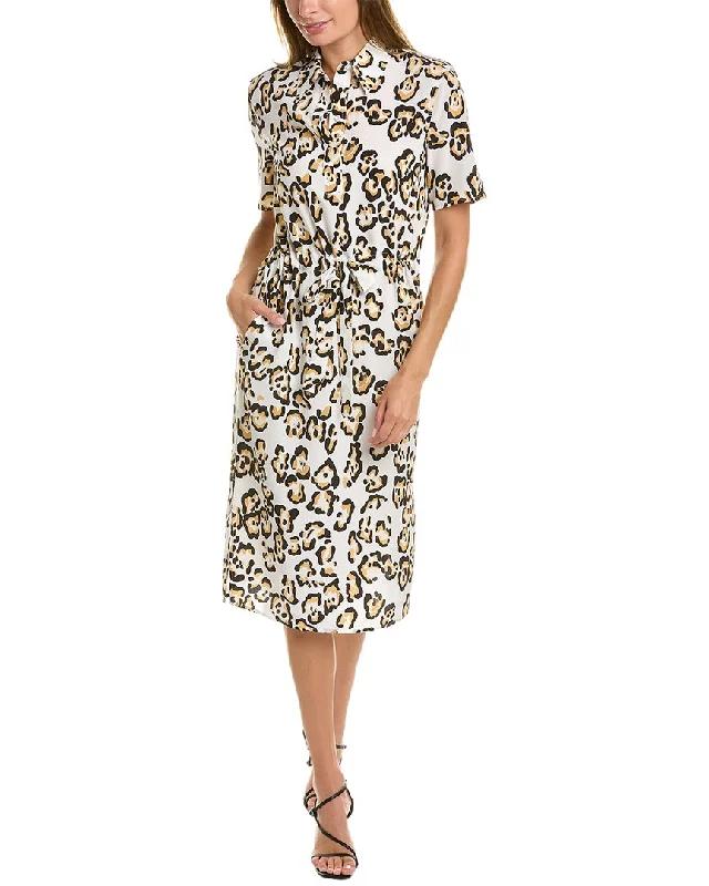 St. John Printed Silk Dress Flowy unclassified dresses