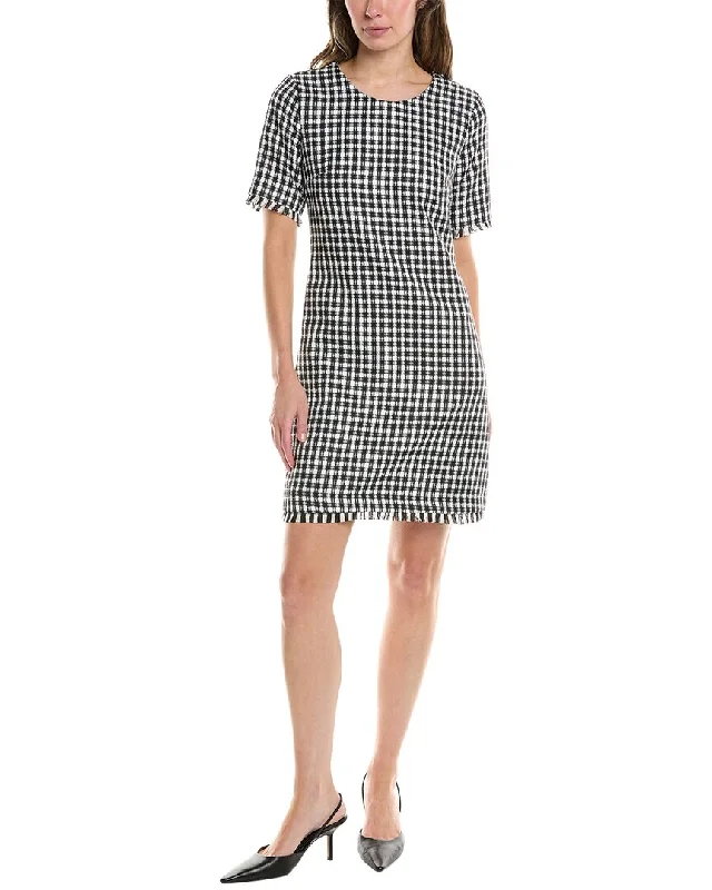 Tahari ASL Boucle Sheath Dress Ruched unclassified dresses