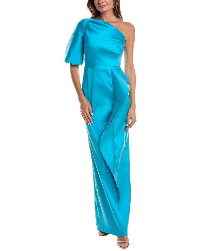 Teri Jon by Rickie Freeman One-Shoulder Gown Pastel unclassified dresses