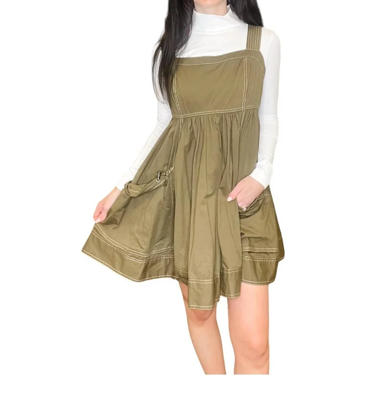 The Sutton Rose Square Neck Dress In Olive Elegant evening unclassified dresses