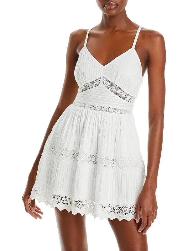 Womens Crochet Trim Cotton Sundress Graduation unclassified dresses