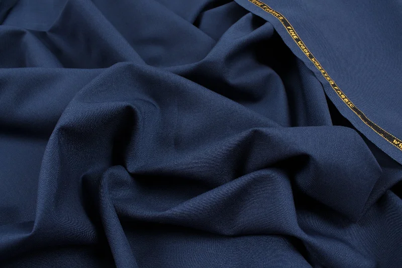 Worsted Wool Blend for Suits - ALENTO - Blue Designer unclassified dresses