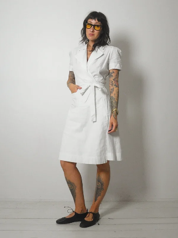 WWII Magicoat Nurse Wrap Dress Metallic unclassified dresses