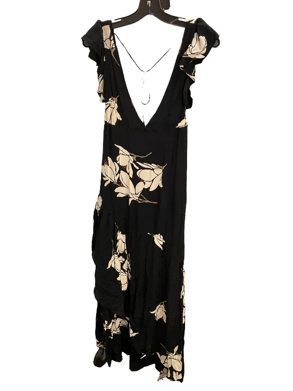 Dress Casual Midi By Free People In Black Floral, Size: S Casual A-line Skirt