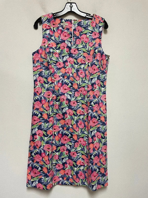 Dress Casual Midi By Talbots In Floral Print, Size: M Embroidered Midi Skirt