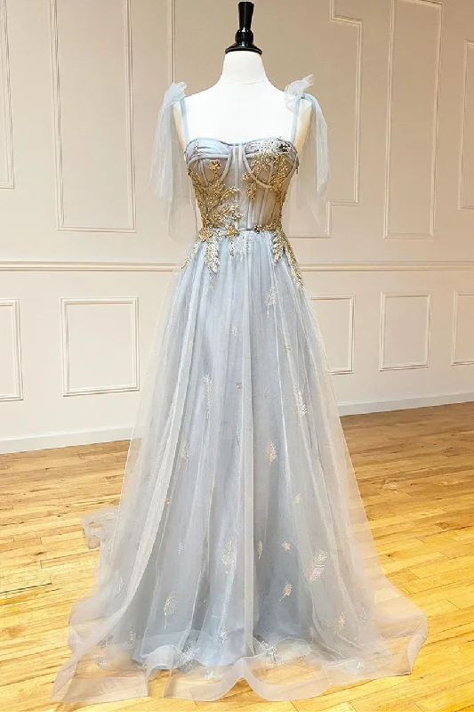 Gorgeous Sweetheart Grey Long Prom Dress with Lace-up back Vintage Lace Dress